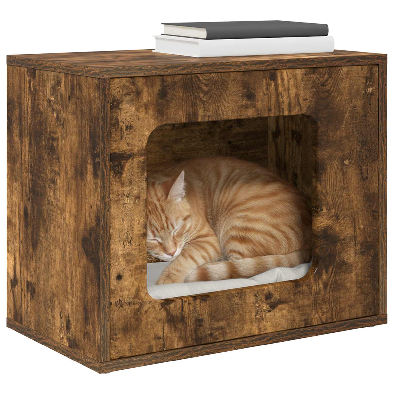 vidaXL Katzenhaus Geräucherte Eiche 51 x 30 x 42,5 cm Holzwerkstoff