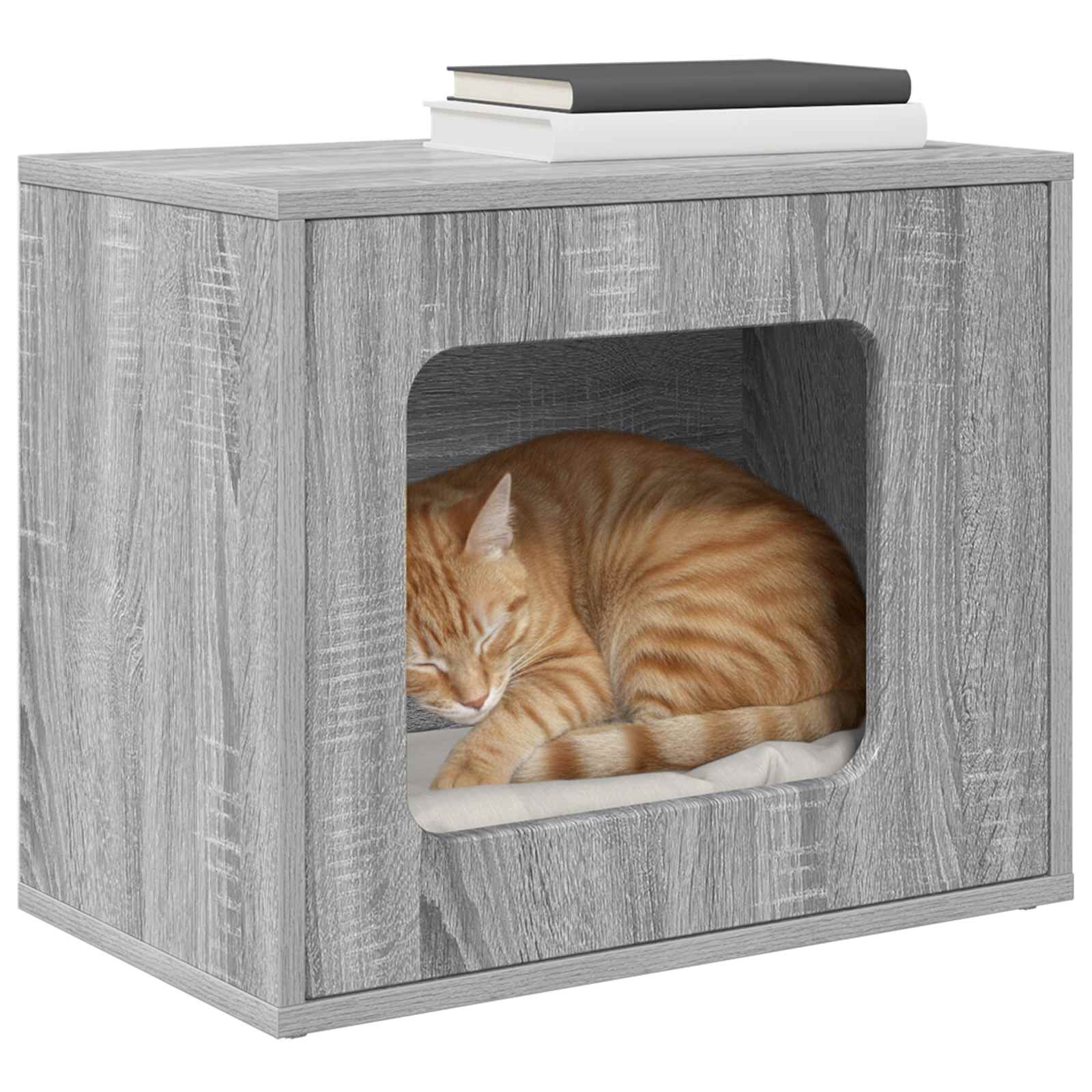 vidaXL Katzenhaus Graues Sonoma 51 x 30 x 42,5 cm Holzwerkstoff