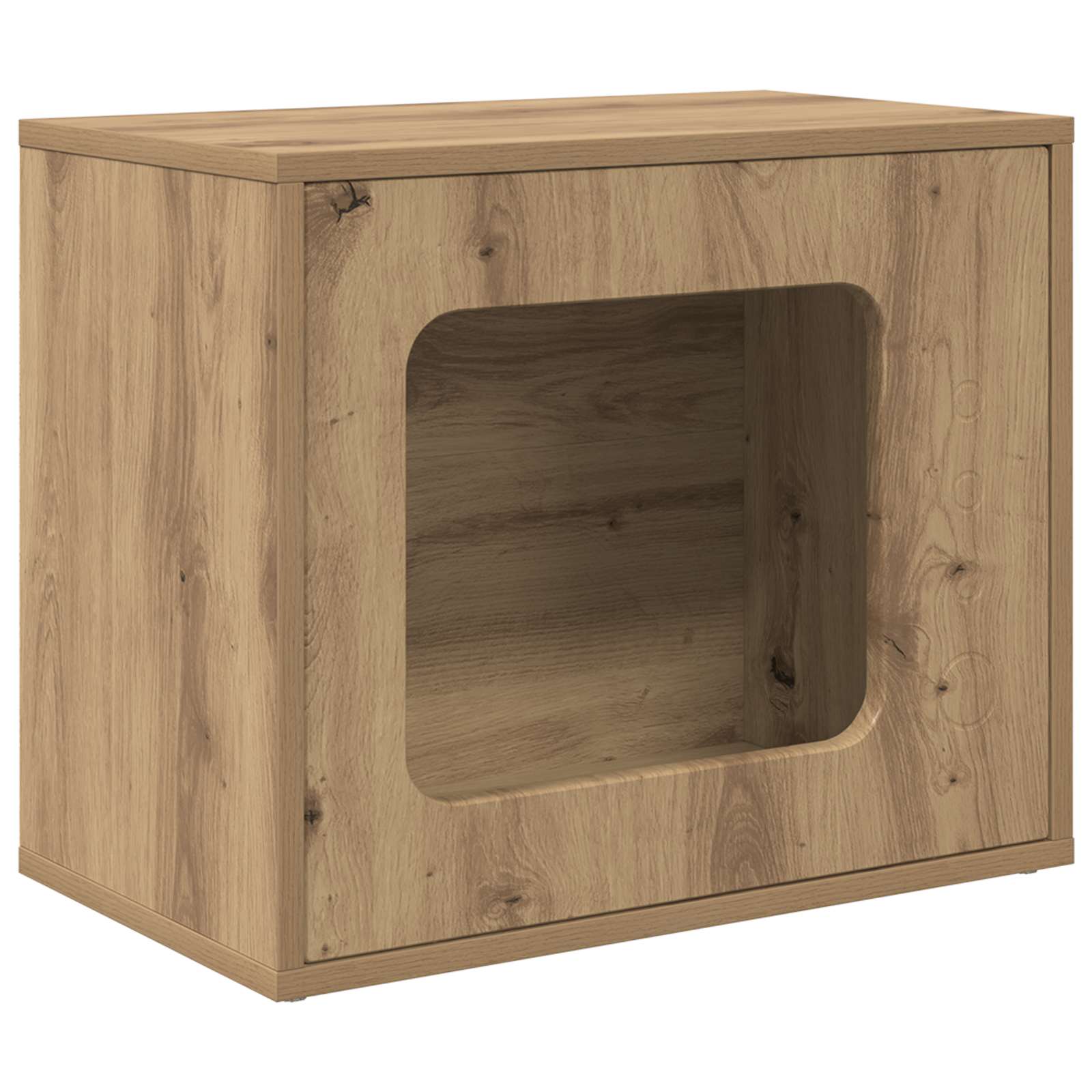 vidaXL Katzenhaus Kunsthandwerk Eiche 51 x 30 x 42,5 cm Holzwerkstoff