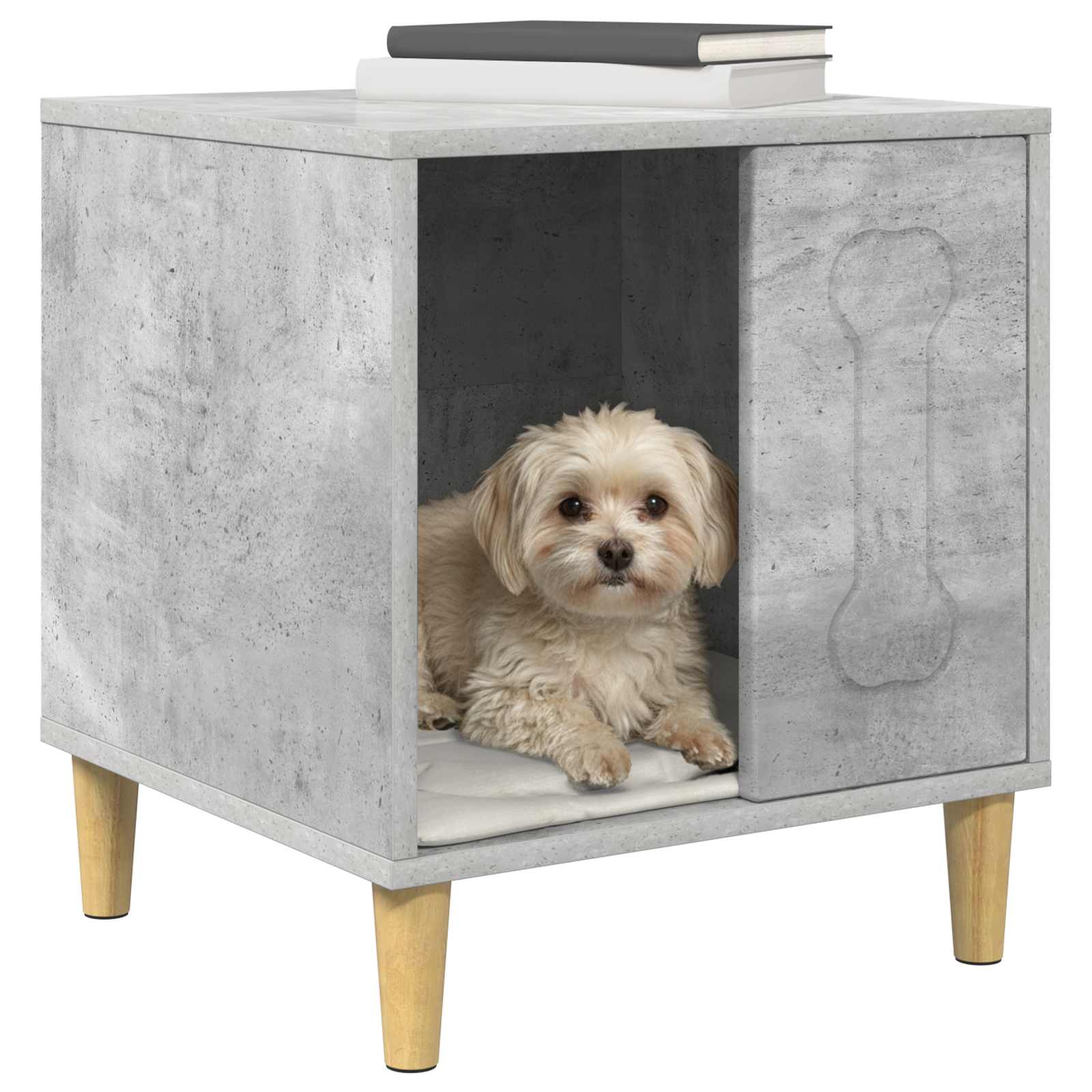 vidaXL Hundehütte Beton 44 x 42 x 49 cm Holzwerkstoff