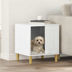 vidaXL Hundehütte Glänzend Weiß 44 x 42 x 49 cm Holzwerkstoff