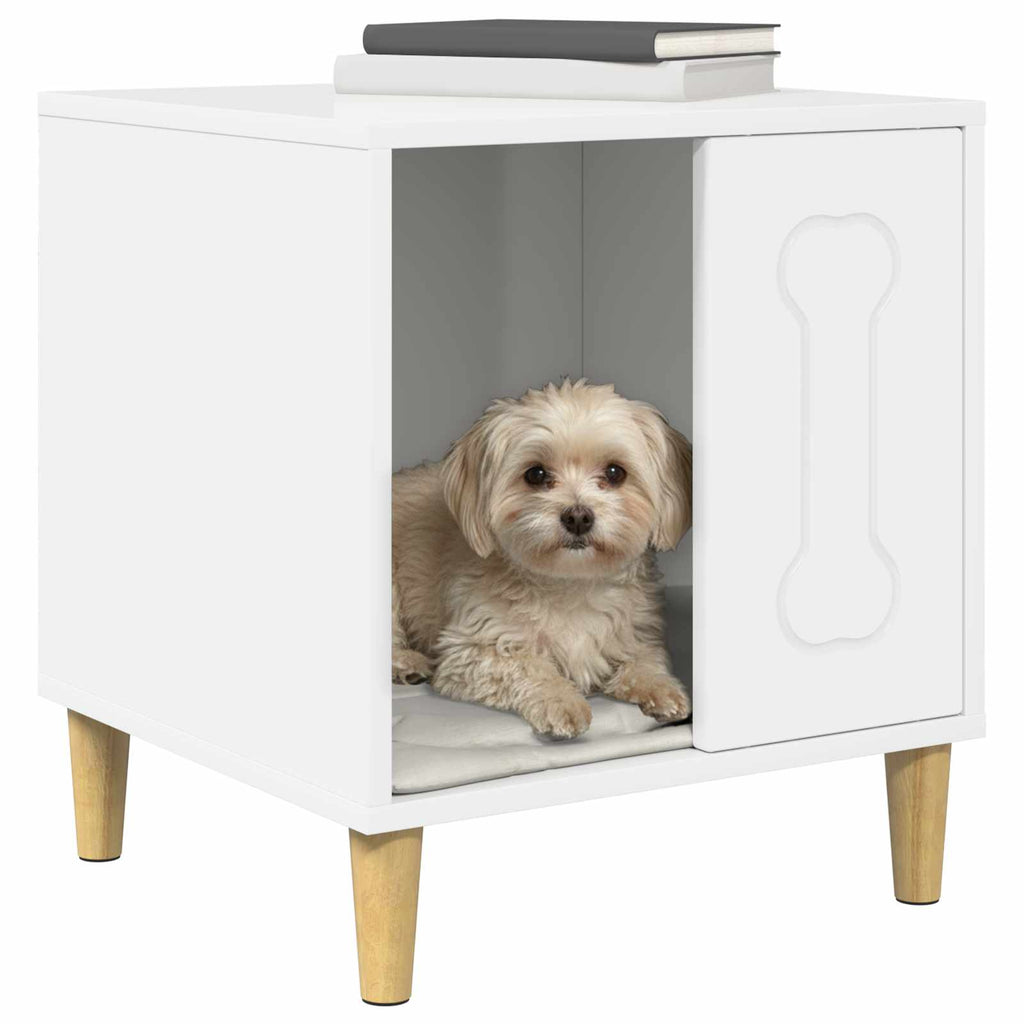 vidaXL Hundehütte Glänzend Weiß 44 x 42 x 49 cm Holzwerkstoff