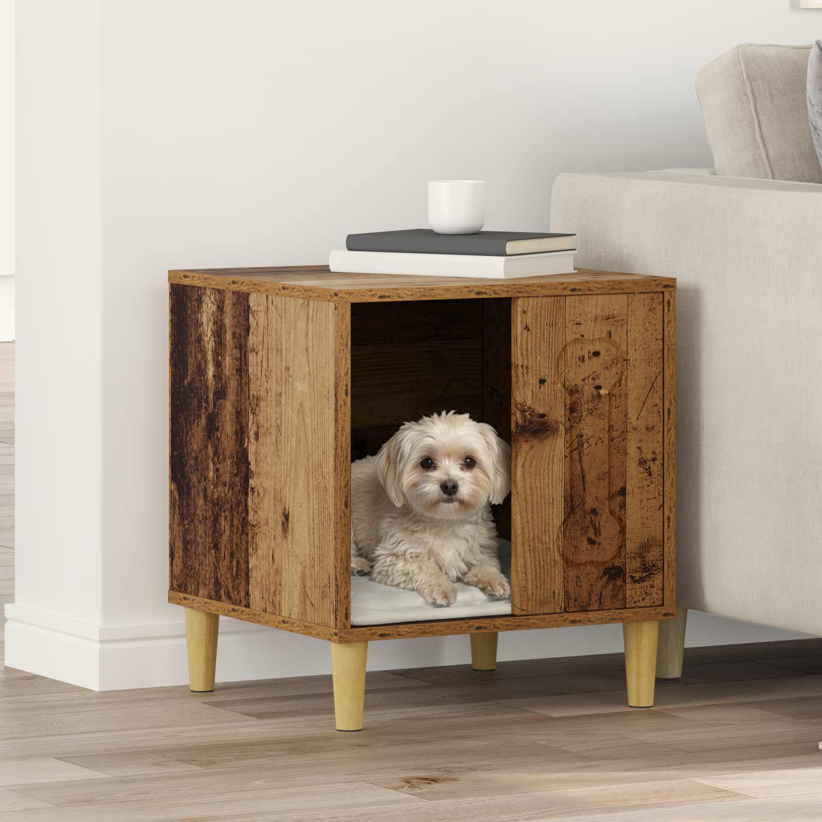 vidaXL Hundehütte Altholz 44 x 42 x 49 cm Holzwerkstoff