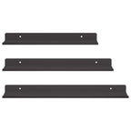 vidaXL Schwebendes Regal 3 pcs Schwarz 40 x 9 x 2,5 cm Stahl