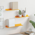 vidaXL Schwebendes Regal 3 pcs Senfgelb 40 x 9 x 2,5 cm Stahl