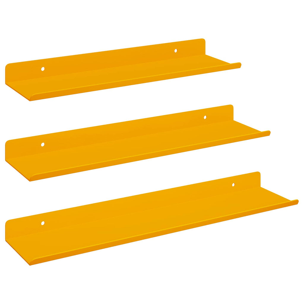 vidaXL Schwebendes Regal 3 pcs Senfgelb 40 x 9 x 2,5 cm Stahl