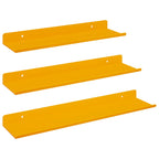 vidaXL Schwebendes Regal 3 pcs Senfgelb 40 x 9 x 2,5 cm Stahl