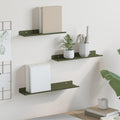 vidaXL Schwebendes Regal 3 pcs Olive Grün 40 x 9 x 2,5 cm Stahl