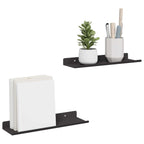 vidaXL Schwebendes Regal 2 pcs Schwarz 30 x 9 x 2,5 cm Stahl