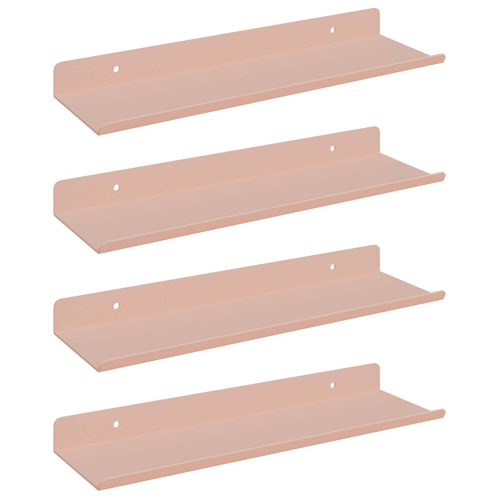 vidaXL Schwebendes Regal Wandmontiert 4 pcs Rosa 30 x 9 x 2,5 cm Stahl