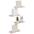 vidaXL Schwebendes Regal Wandmontiert 4 pcs Rosa 30 x 9 x 2,5 cm Stahl