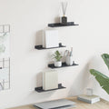vidaXL Schwebendes Regal 4 pcs Schwarz 30 x 9 x 2,5 cm Stahl