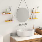 vidaXL Schwebendes Regal 4 pcs Senfgelb 30 x 9 x 2,5 cm Stahl