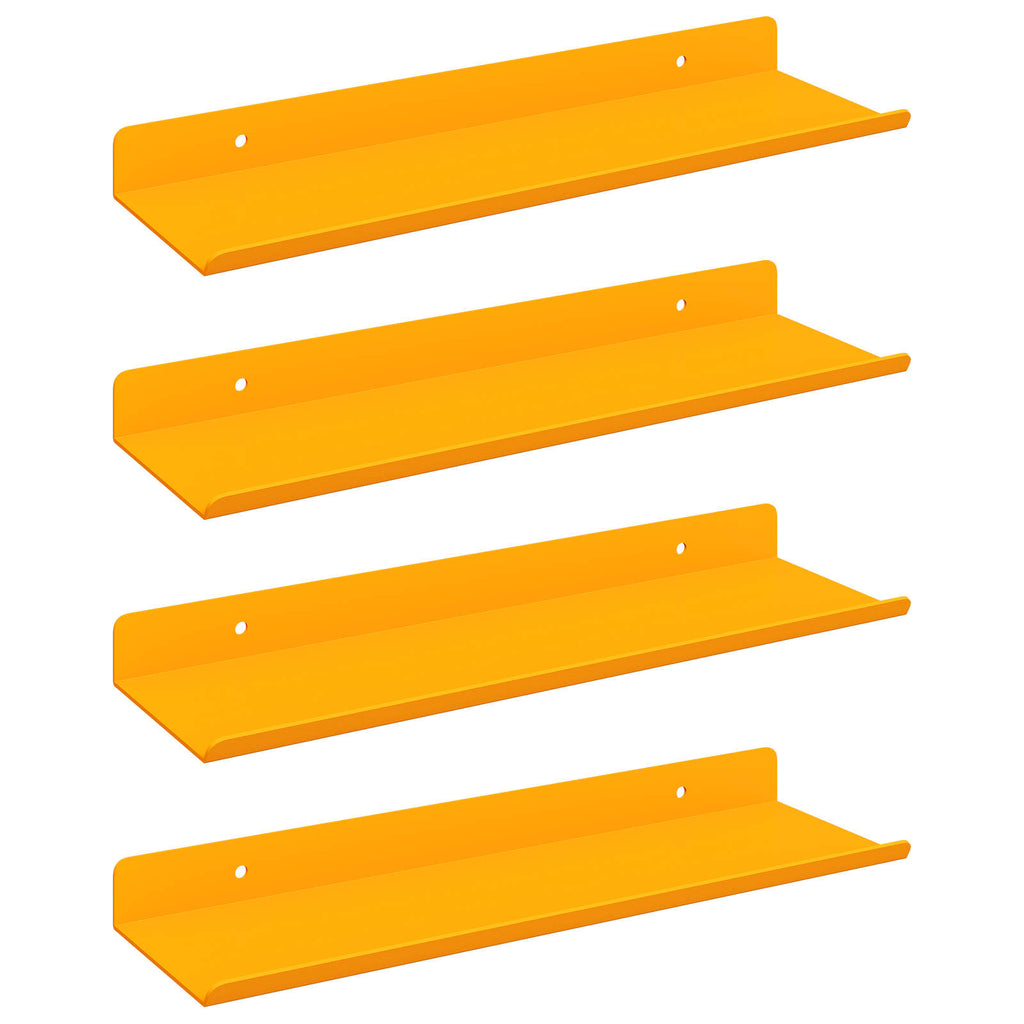 vidaXL Schwebendes Regal 4 pcs Senfgelb 30 x 9 x 2,5 cm Stahl
