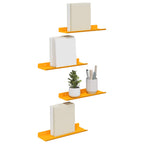 vidaXL Schwebendes Regal 4 pcs Senfgelb 30 x 9 x 2,5 cm Stahl