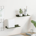 vidaXL Schwebendes Regal 2 pcs Olive Grün 30 x 9 x 2,5 cm Stahl