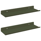 vidaXL Schwebendes Regal 2 pcs Olive Grün 30 x 9 x 2,5 cm Stahl