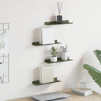 vidaXL Schwebendes Regal 4 pcs Olive Grün 30 x 9 x 2,5 cm Stahl