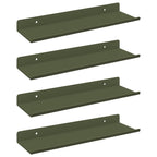 vidaXL Schwebendes Regal 4 pcs Olive Grün 30 x 9 x 2,5 cm Stahl