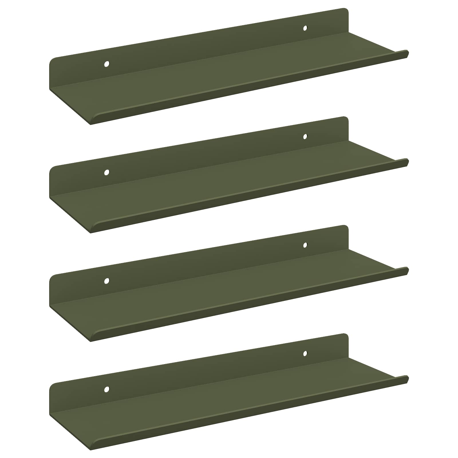 vidaXL Schwebendes Regal 4 pcs Olive Grün 30 x 9 x 2,5 cm Stahl