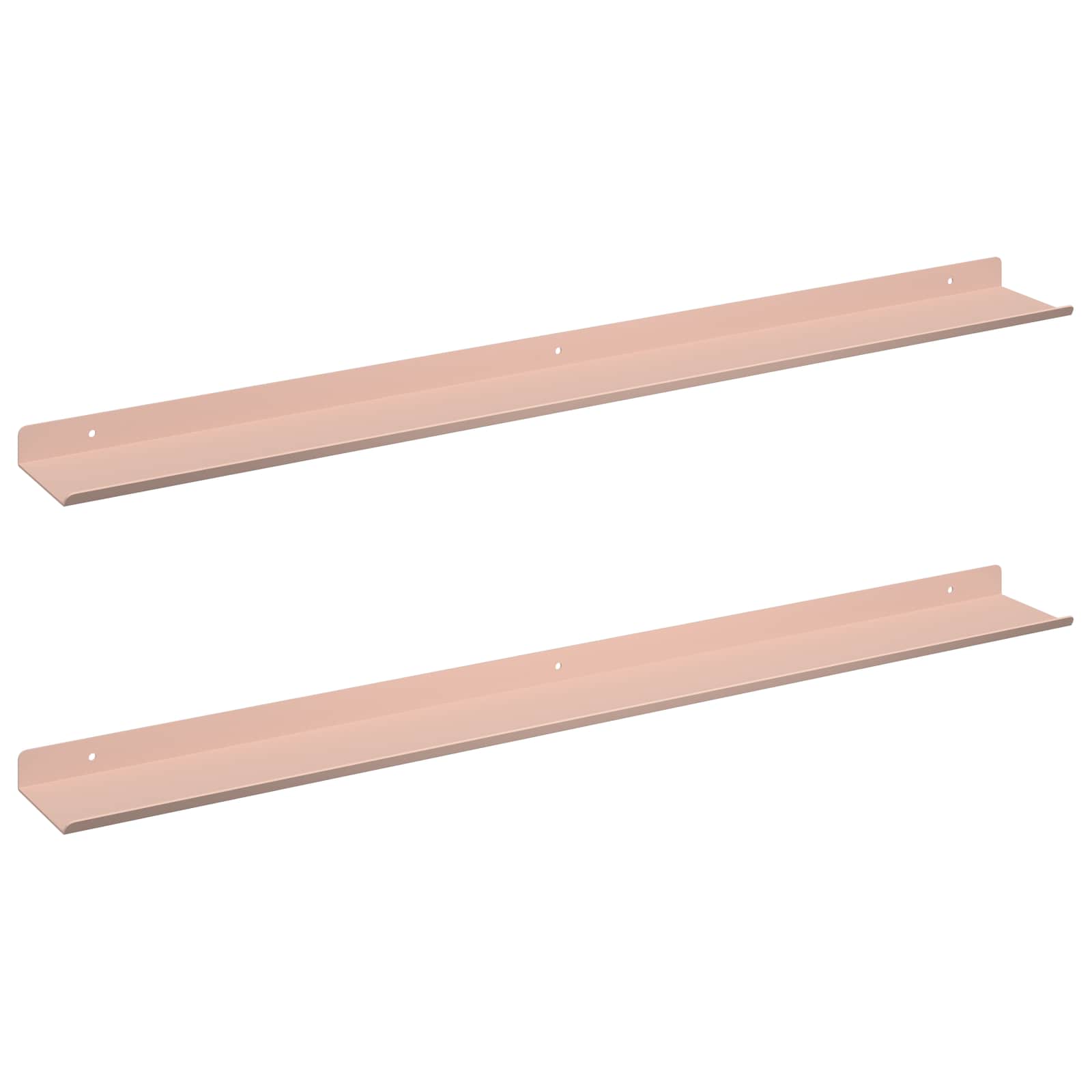 vidaXL Schwebendes Regal Wandhalterung 2 pcs Rosa 80 x 9 x 2,5 cm