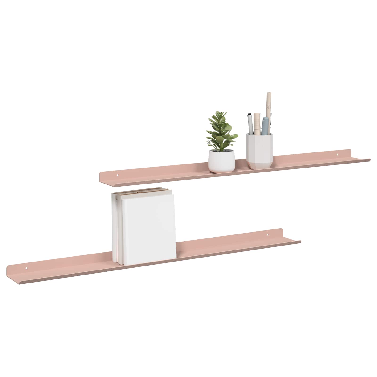 vidaXL Schwebendes Regal Wandhalterung 2 pcs Rosa 80 x 9 x 2,5 cm