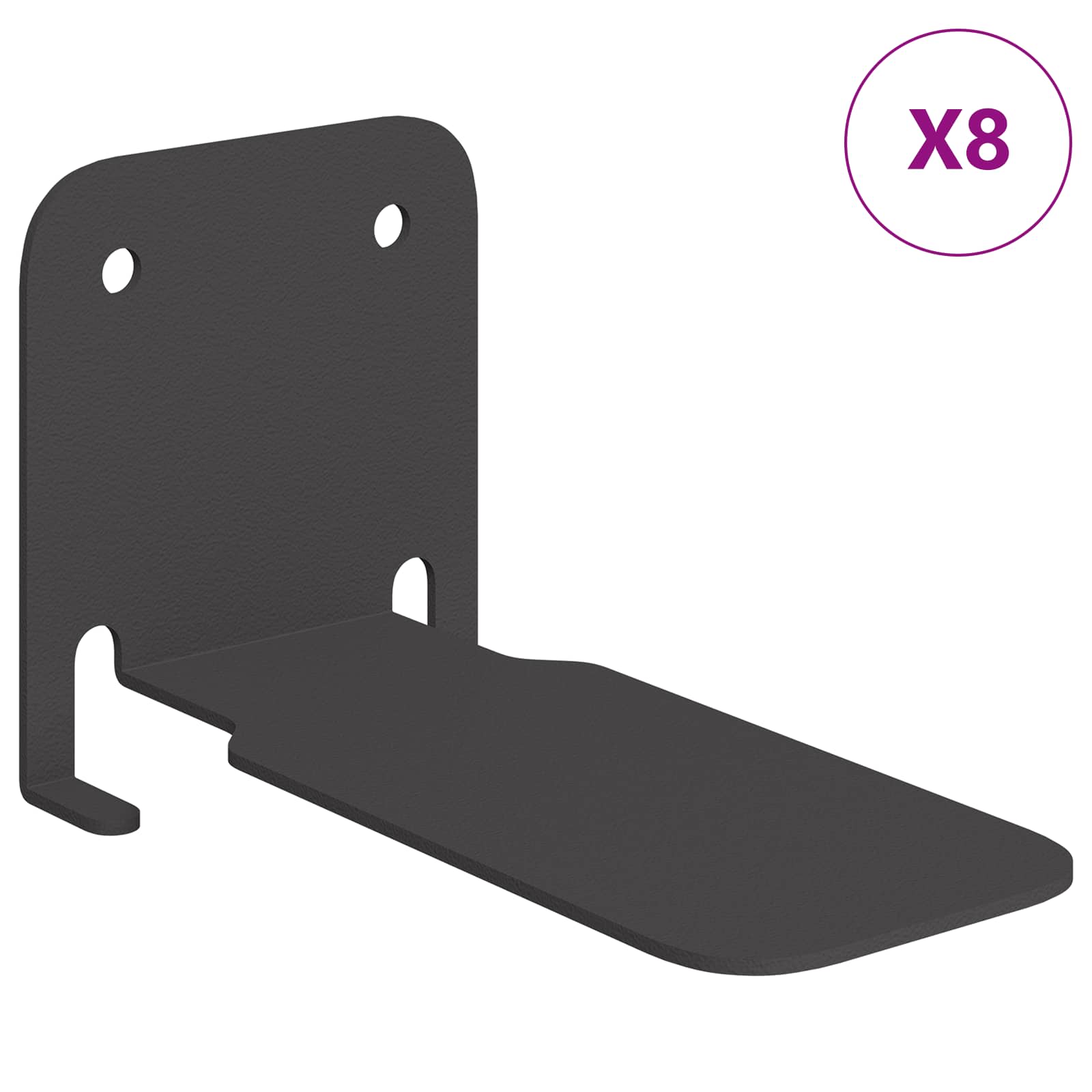 vidaXL Schwebendes Regal mit Regal 8 pcs Schwarz 6 x 10,8 x 6,6 cm
