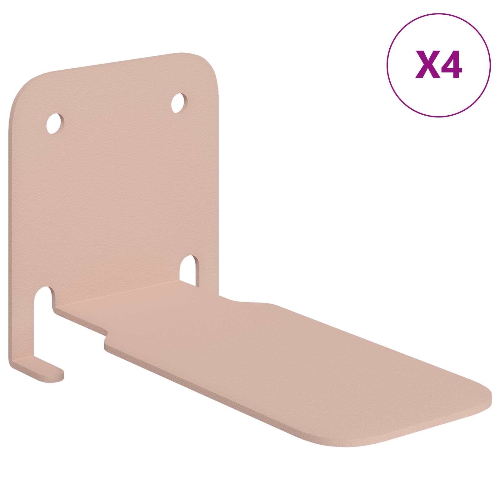 vidaXL Schwebendes Regal mit Regal 4 pcs Rosa 6 x 10,8 x 6,6 cm