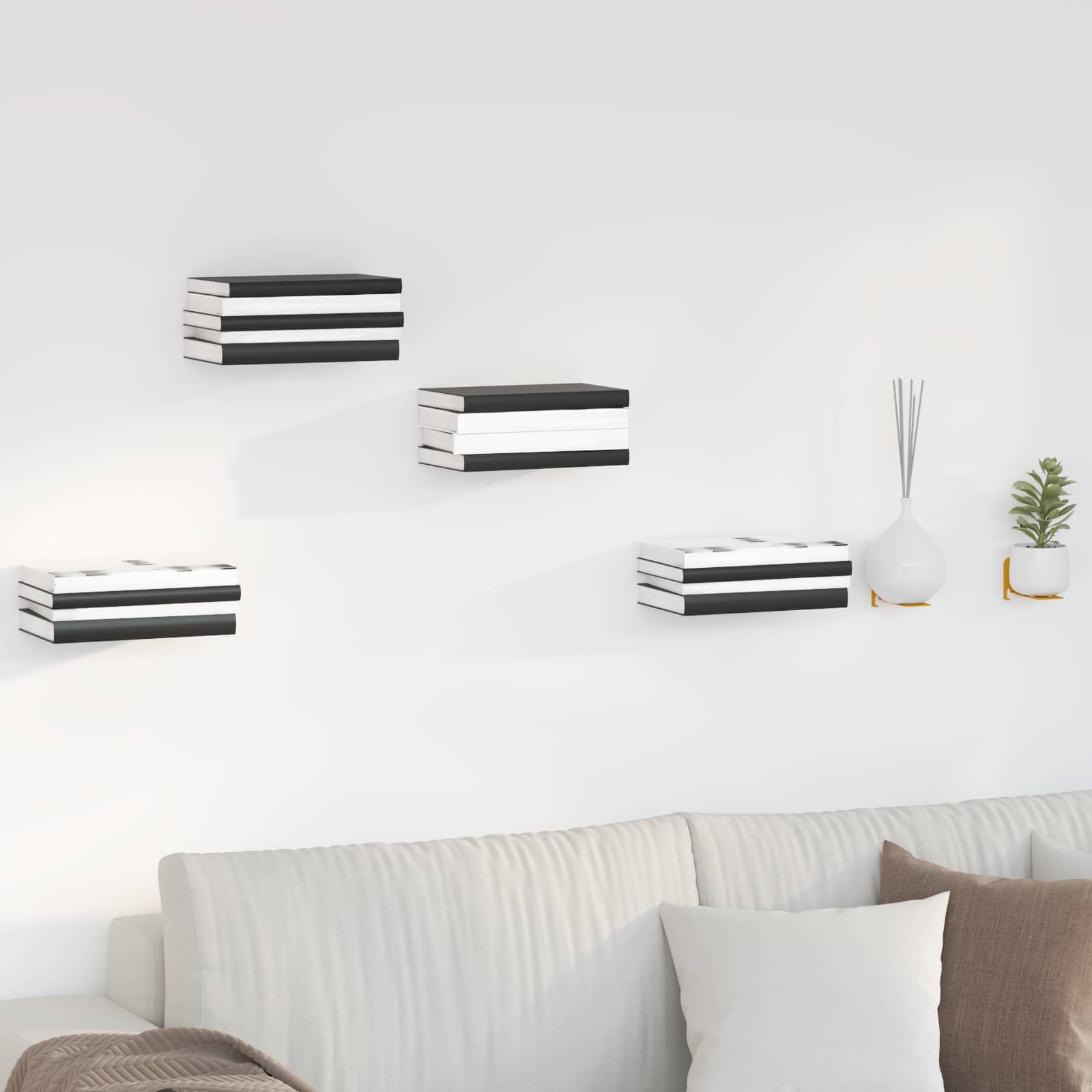 vidaXL Schwebendes Regal mit Regal 4 pcs Senfgelb 6 x 10,8 x 6,6 cm