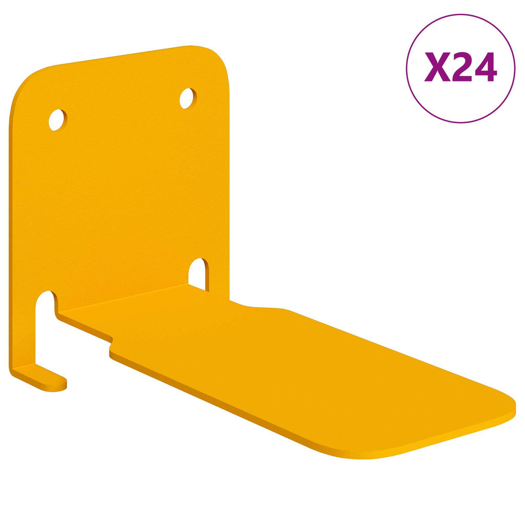 vidaXL Unsichtbares Schwimmendes Regal Wandhalterung 24 pcs Senfgelb