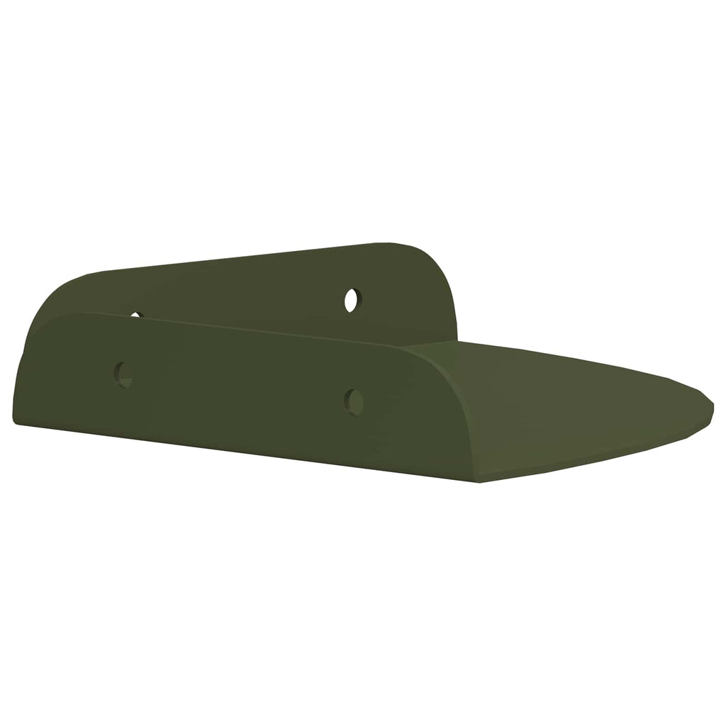 vidaXL Schwebendes Regal mit Regal 2 pcs Olive Grün 15 x 15 x 2 cm