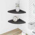 vidaXL Eckregal zum Schweben mit Regal 2 pcs Schwarz 24 x 24 x 2 cm