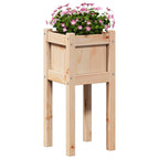 vidaXL Garten-Pflanzgefäß Natur 31 x 31 x 70 cm Massives Kiefernholz