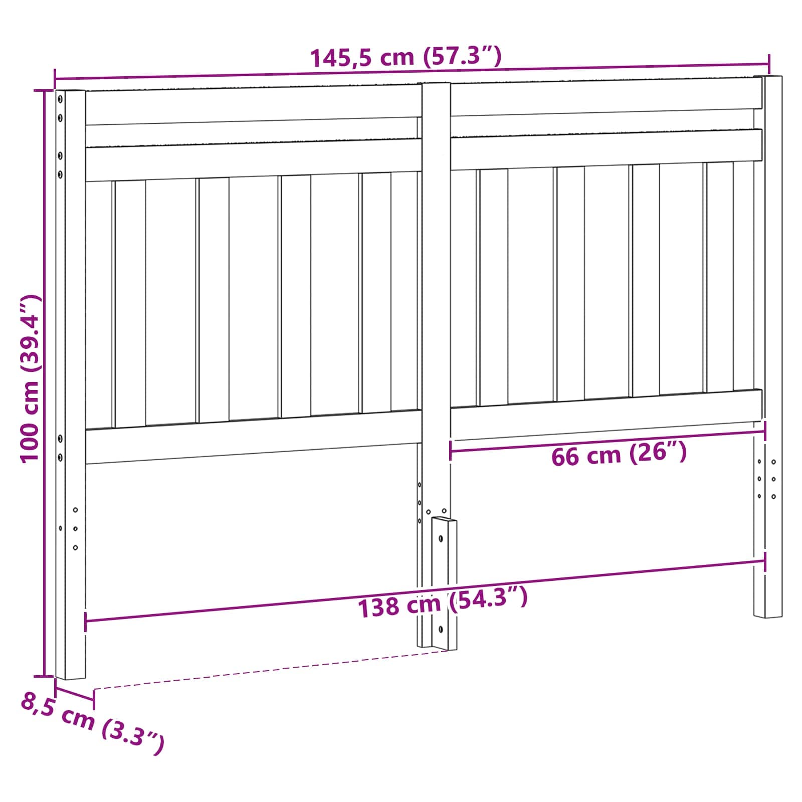 vidaXL Kopfteil mit Kopfteil Wachsbraun 145,5 x 100 cm