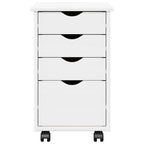 vidaXL Rollschrank Mit Rad Weiß 34 x 39 x 56 cm Massives Kiefernholz