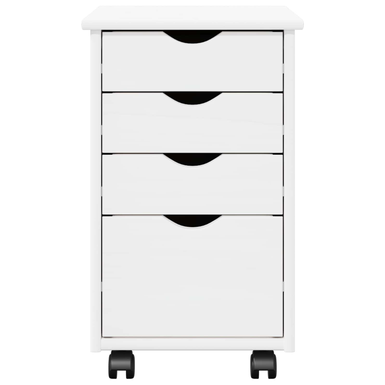 vidaXL Rollschrank Mit Rad Weiß 34 x 39 x 56 cm Massives Kiefernholz