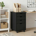 vidaXL Rollschrank Schwarz 34 x 39 x 56 cm Massives Kiefernholz
