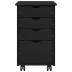 vidaXL Rollschrank Schwarz 34 x 39 x 56 cm Massives Kiefernholz
