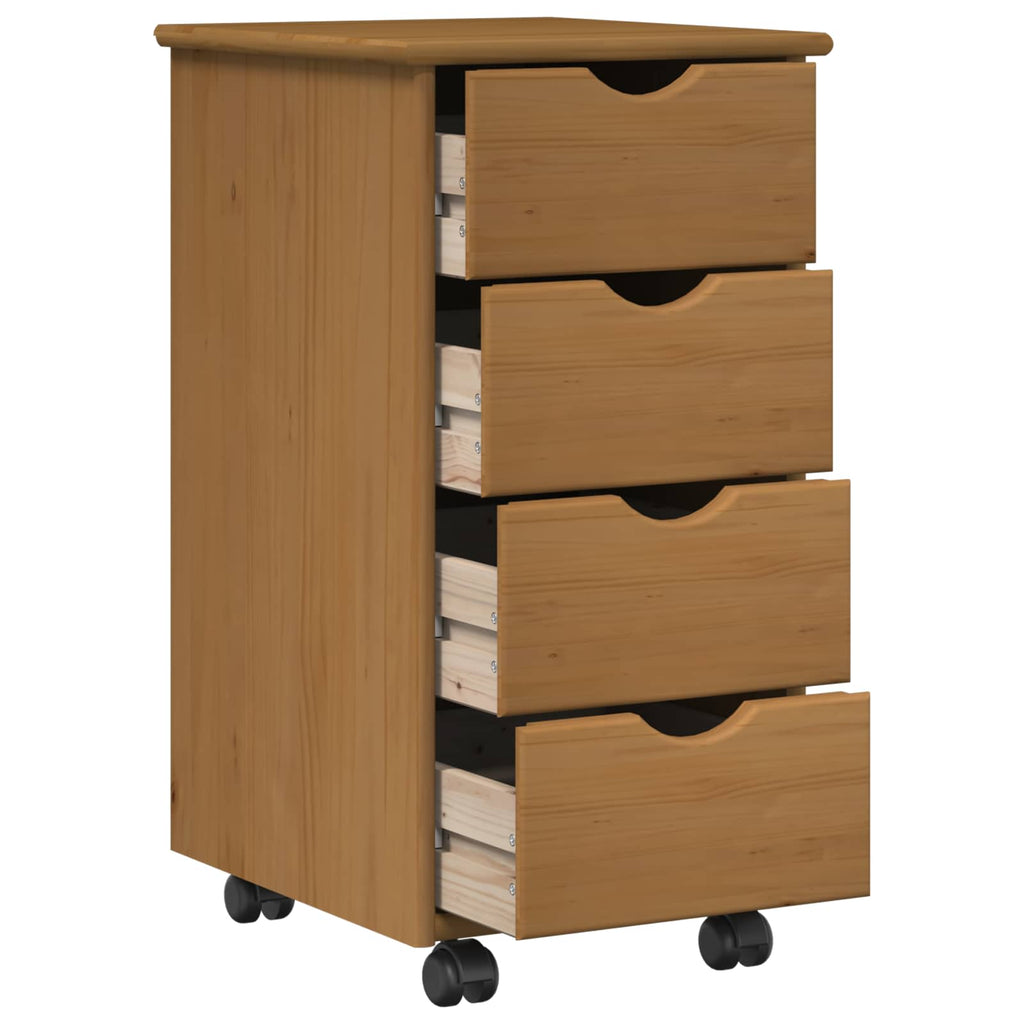 vidaXL Rollschrank Honigbraun 34 x 39 x 65,5 cm Massivholz Kiefer