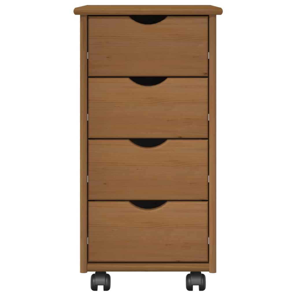 vidaXL Rollschrank Honigbraun 34 x 39 x 65,5 cm Massivholz Kiefer
