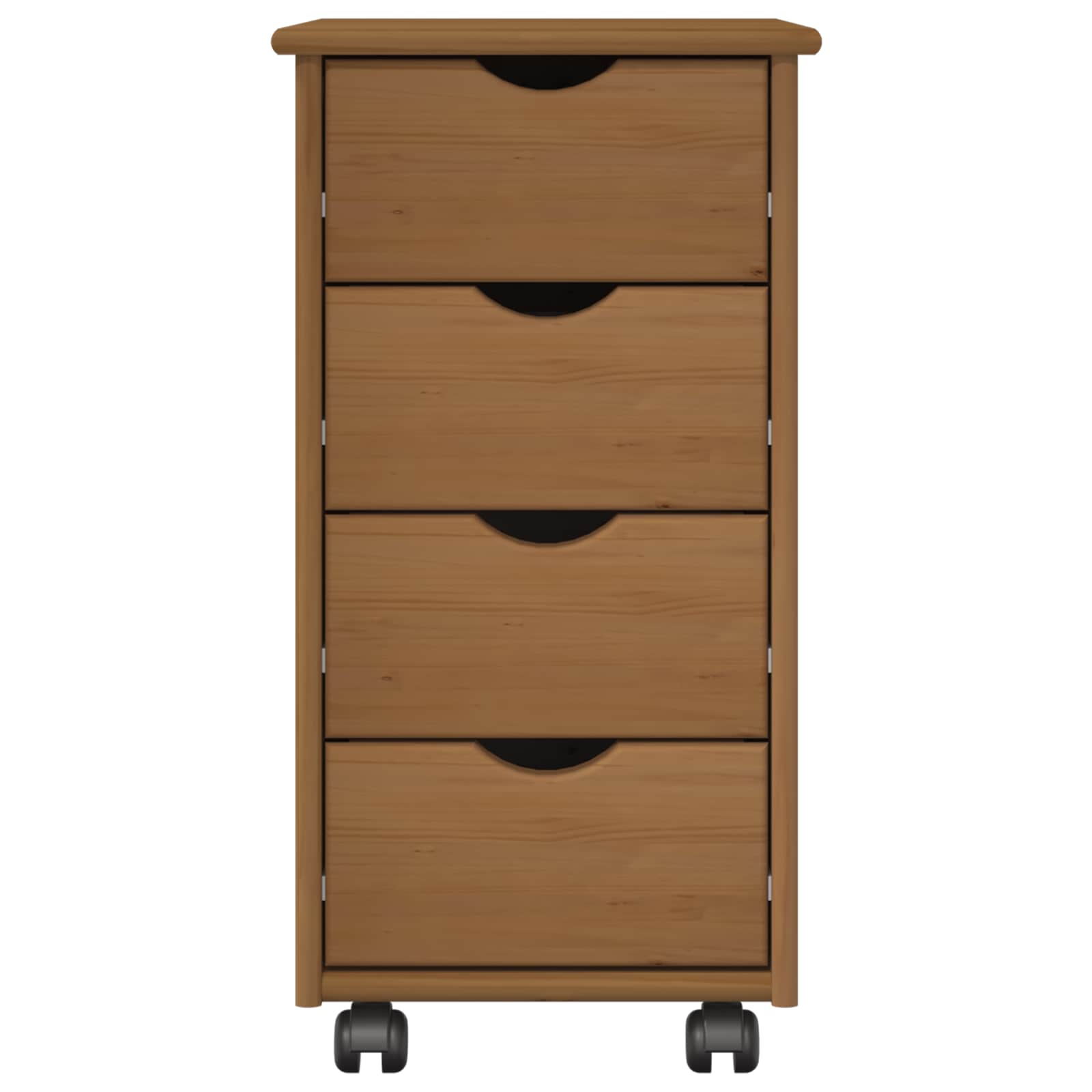 vidaXL Rollschrank Honigbraun 34 x 39 x 65,5 cm Massivholz Kiefer