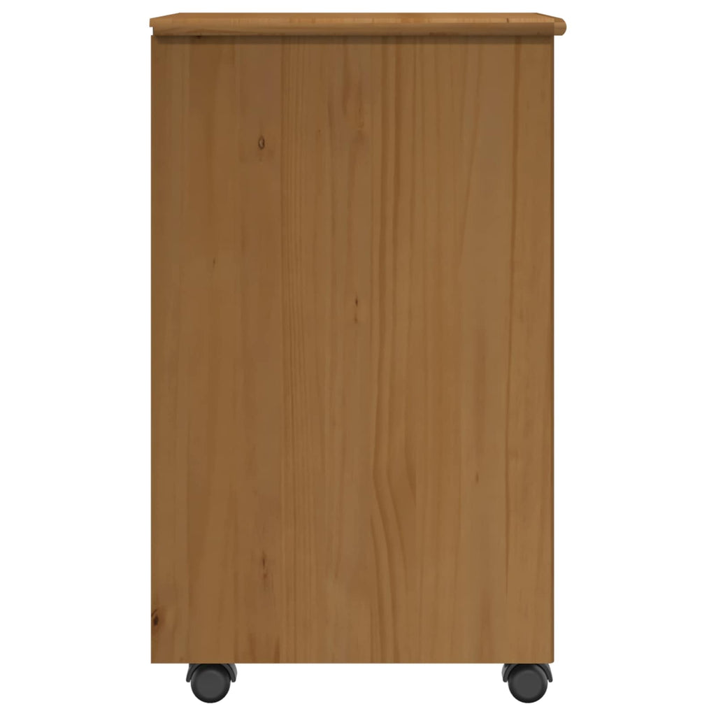 vidaXL Rollschrank Honigbraun 34 x 39 x 65,5 cm Massivholz Kiefer