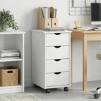 vidaXL Rollschrank Mit Rad Weiß 34 x 39 x 65,5 cm Massivholz Kiefer