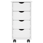 vidaXL Rollschrank Mit Rad Weiß 34 x 39 x 65,5 cm Massivholz Kiefer