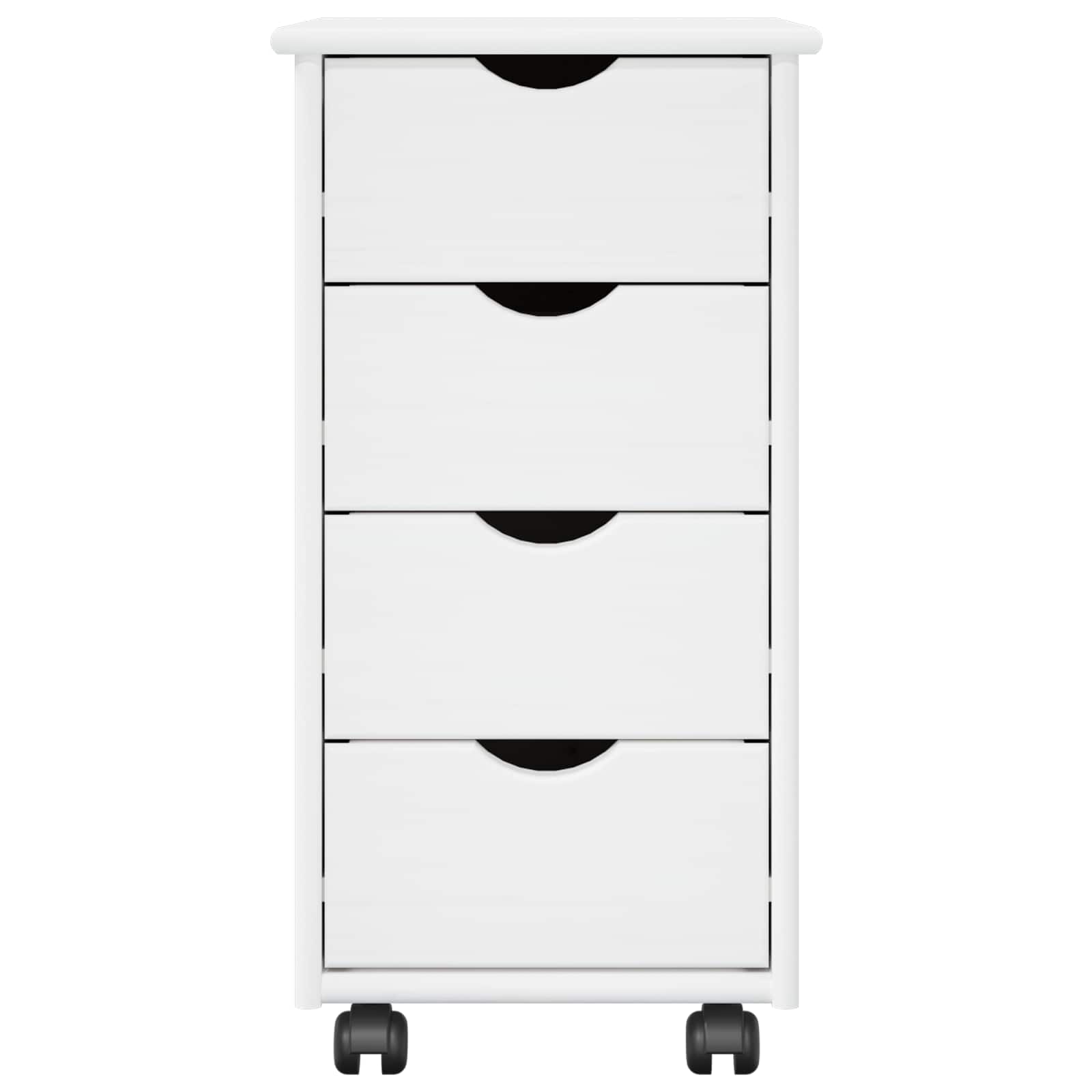 vidaXL Rollschrank Mit Rad Weiß 34 x 39 x 65,5 cm Massivholz Kiefer