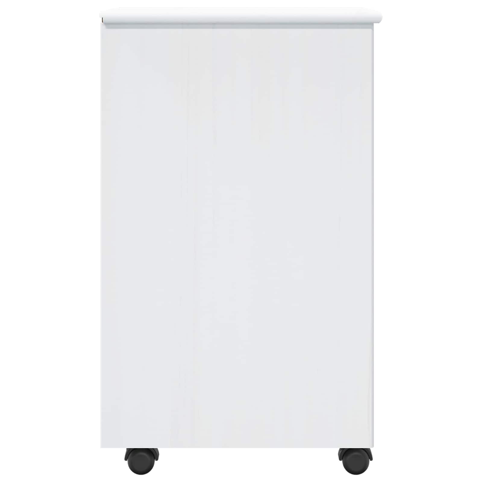 vidaXL Rollschrank Mit Rad Weiß 34 x 39 x 65,5 cm Massivholz Kiefer