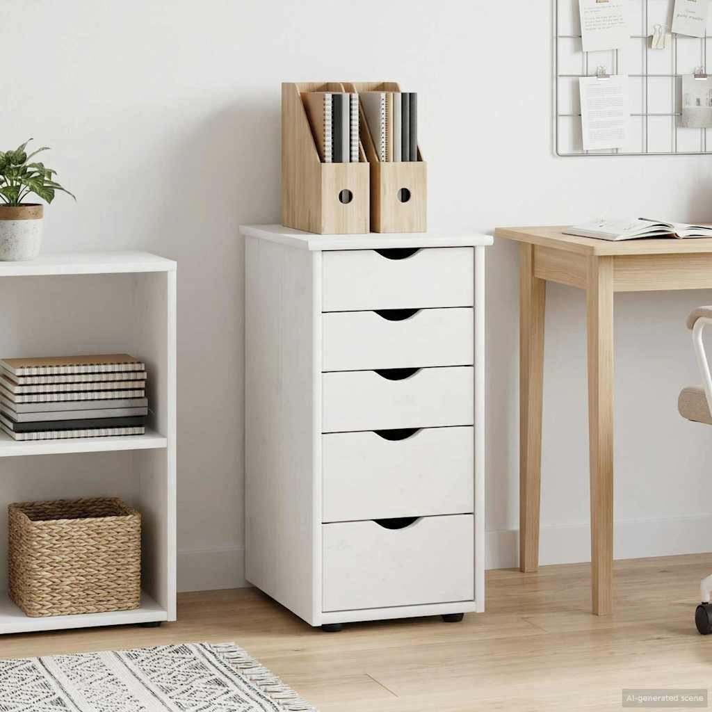 vidaXL Schrank Weiß 34 x 39 x 61,5 cm Massivholz Kiefer