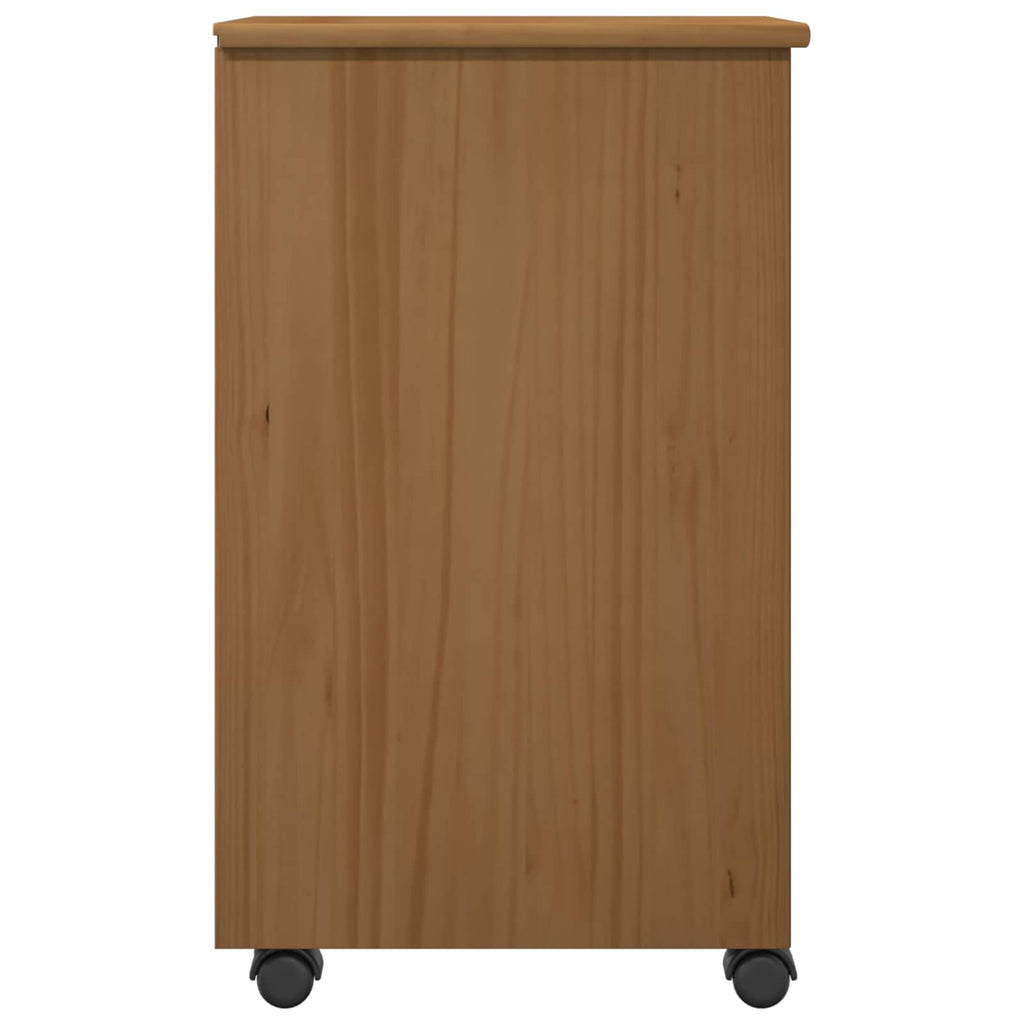vidaXL Rollschrank Honigbraun 34 x 39 x 65,5 cm Massives Kiefernholz