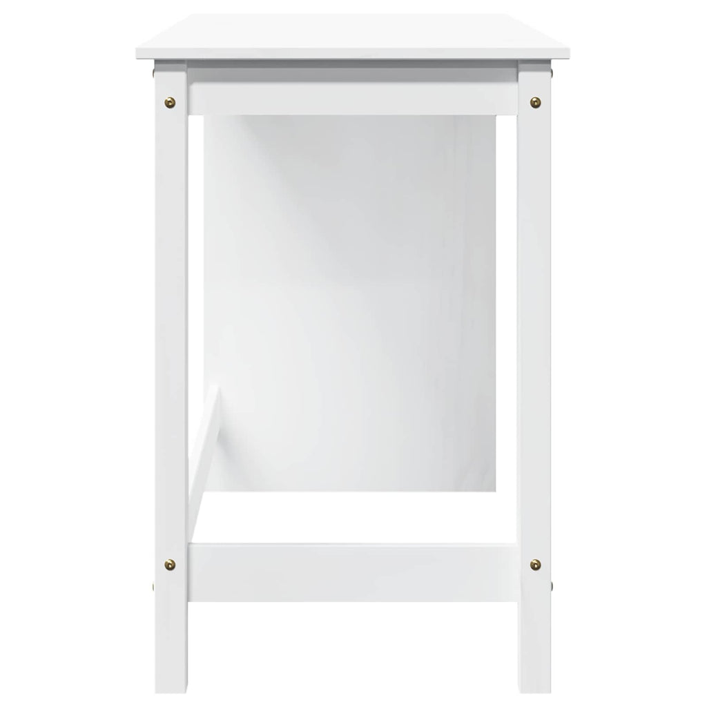vidaXL Schreibtisch Weiß 112 x 50 x 75 cm Massivholz Kiefer