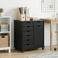 vidaXL Rollschrank Schwarz 63,5 x 39 x 65,5 cm Massivholz Kiefer